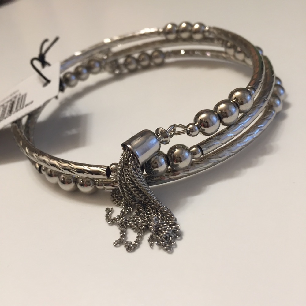 Express silver wrap bracelet